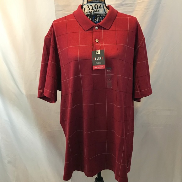 🇺🇸ALS🇺🇸 NWT XXL Red Van Heusen Polo Shirt - Picture 4 of 13